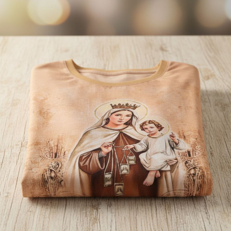 Baby Look Devoção ao Escapulário - Nossa Senhora do Carmo