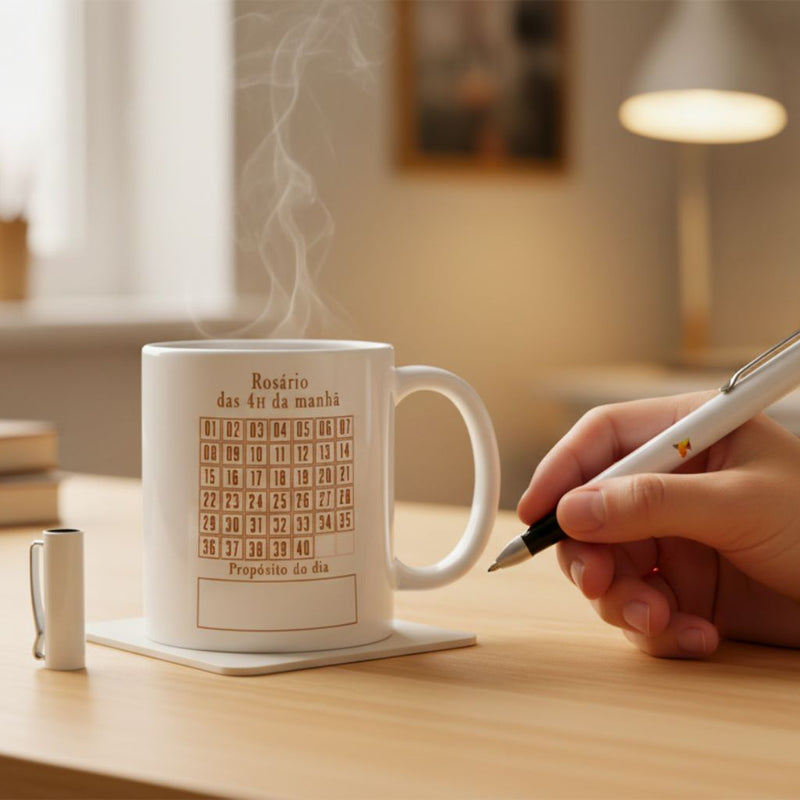 Caneca Rosário das 4h da Manhã + Caneta
