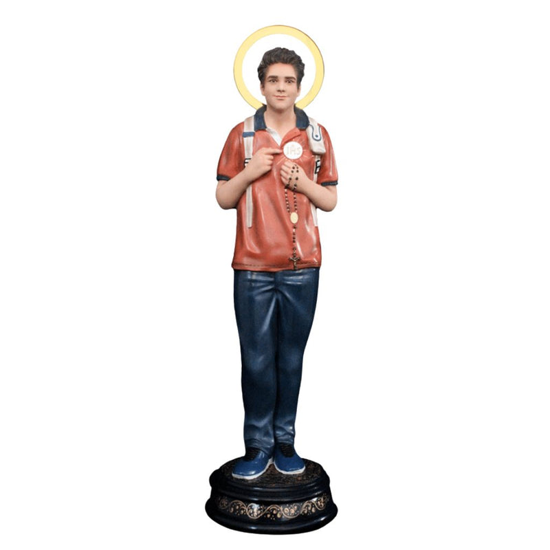 Imagem São Carlo Acutis com Eucaristia 30cm