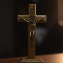 Crucifixo Madeira C/Medalha de São Bento 17cm