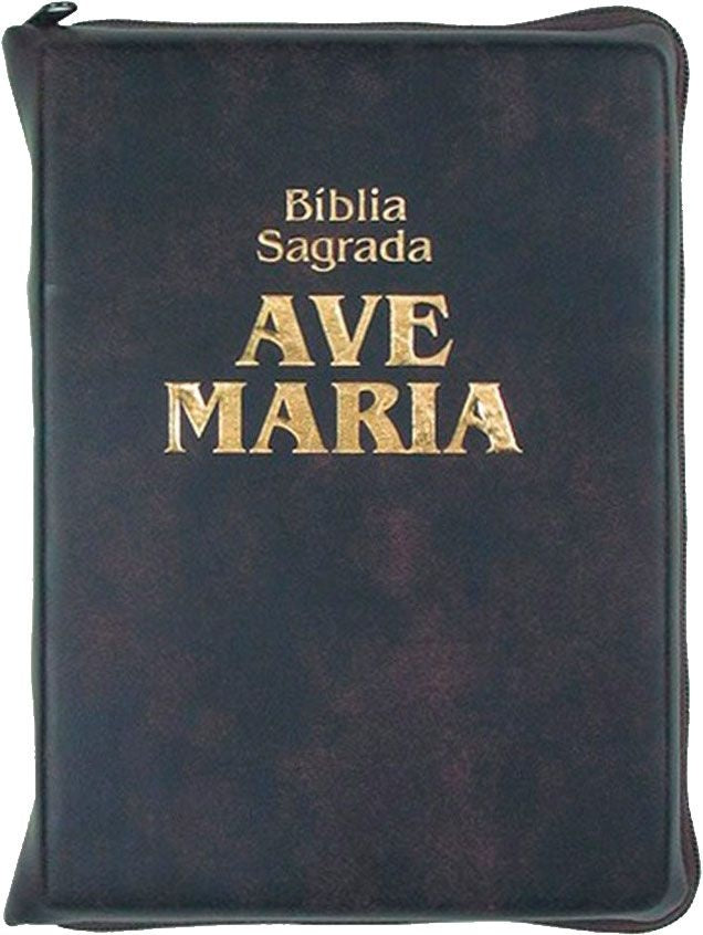 Bíblia Ave Maria Média Zíper - Marrom