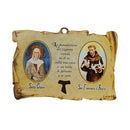 Placa Santa Clara e São Francisco de Assis - MDF